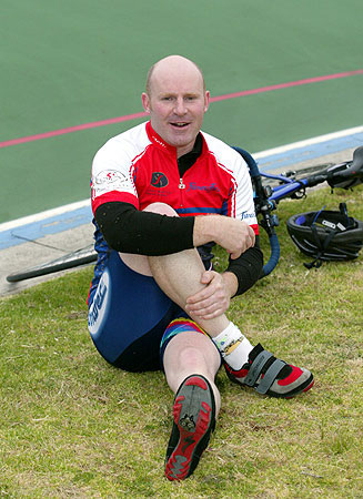 Neil completing his gluteal stretch